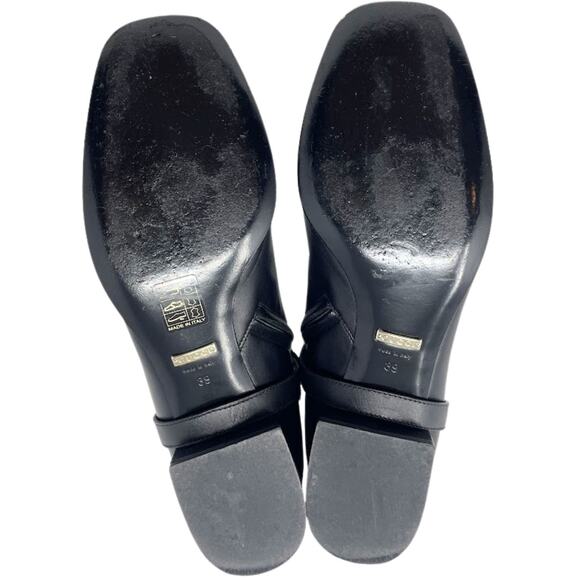 Gucci Boots GG Logo Monogram Western Chain Black Leather Ankle Booties Shoes 39 - Picture 12 of 13